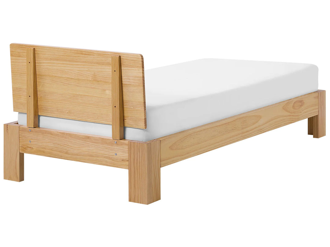 Bed Pine Wood Malyna 90 x 200 cm (EU Single) Light Brown