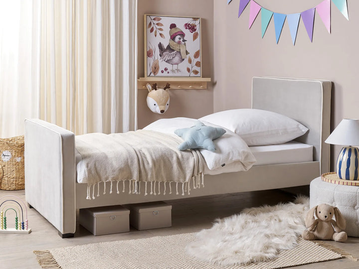 Bed Velvet 90 x 200 cm Light Grey Swain