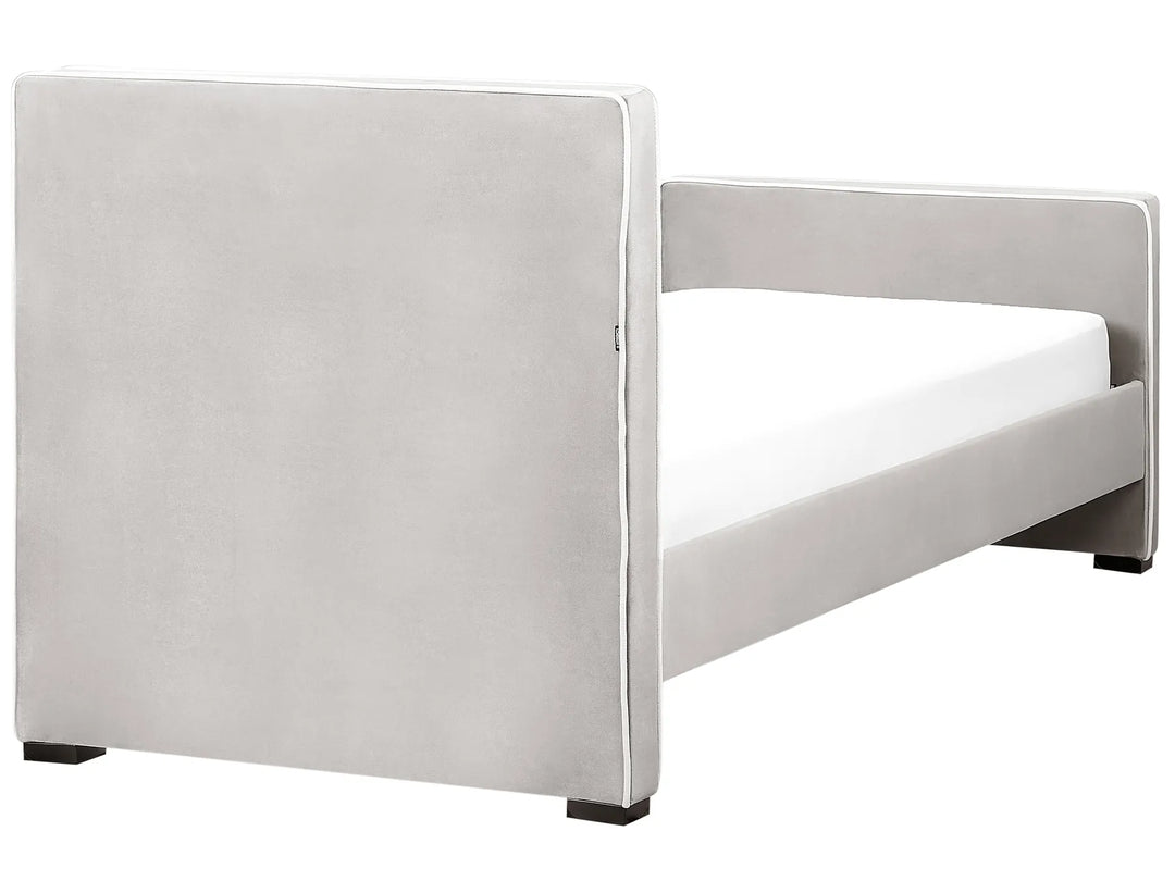 Bed Velvet 90 x 200 cm Light Grey Swain