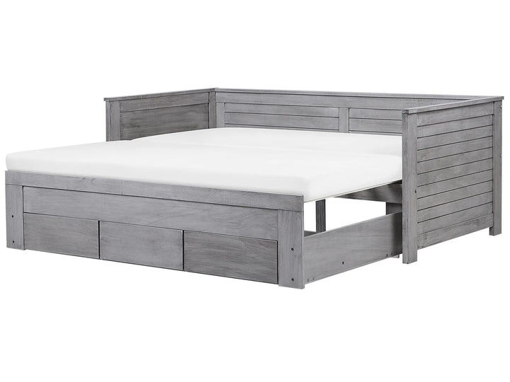 Bed with Storage Drawers Wood 90 x 200 cm Grey Codmar