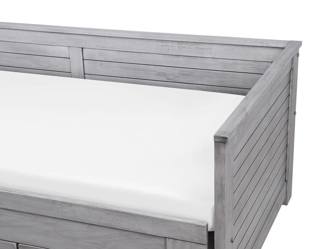 Bed with Storage Drawers Wood 90 x 200 cm Grey Codmar