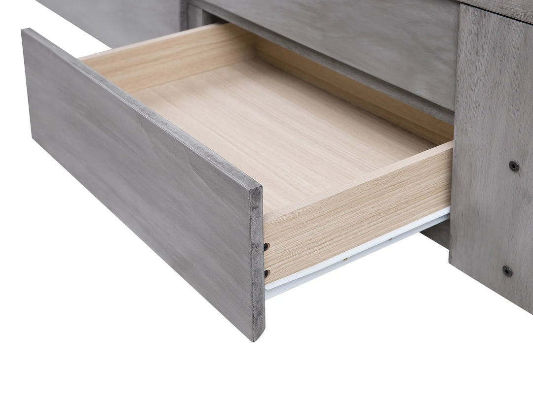 Bed with Storage Drawers Wood 90 x 200 cm Grey Codmar