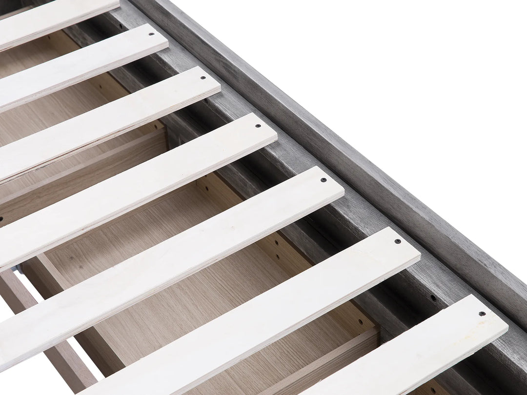 Bed with Storage Drawers Wood 90 x 200 cm Grey Codmar