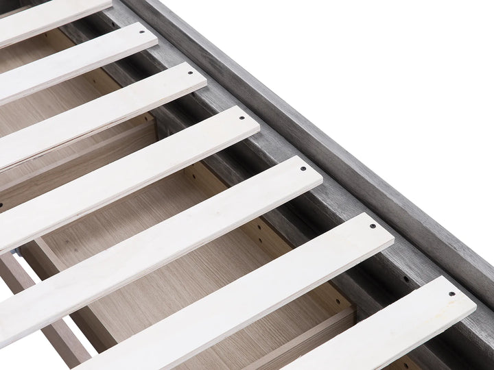 Bed with Storage Drawers Wood 90 x 200 cm Grey Codmar