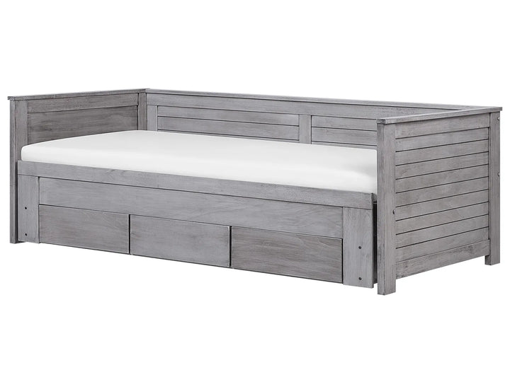 Bed with Storage Drawers Wood 90 x 200 cm Grey Codmar