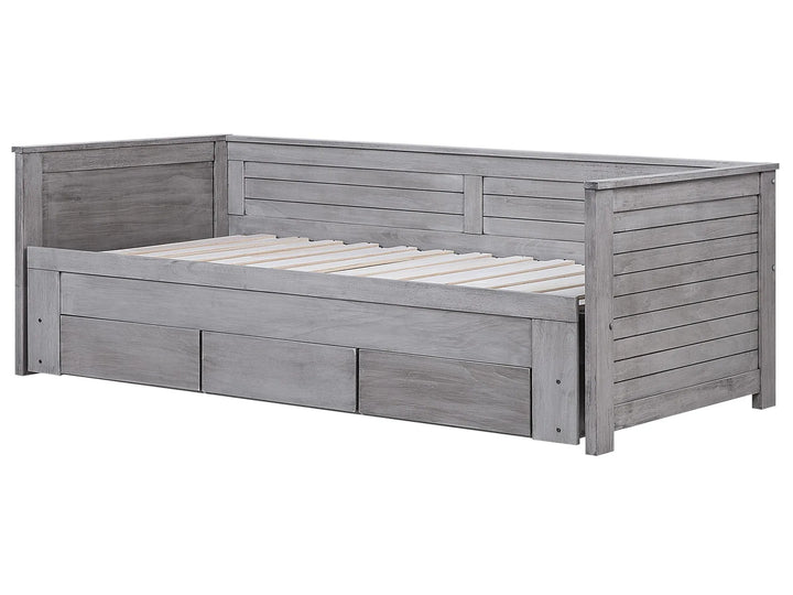 Bed with Storage Drawers Wood 90 x 200 cm Grey Codmar