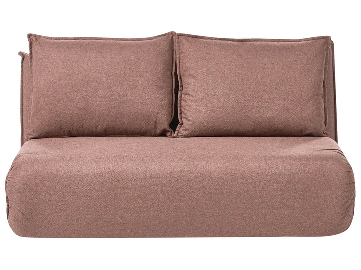 Sofa Bed 2 Seater Faux Linen Light Brown Aurelia