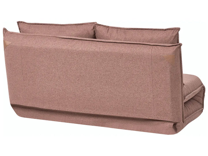 Sofa Bed 2 Seater Faux Linen Light Brown Aurelia