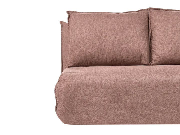 Sofa Bed 2 Seater Faux Linen Light Brown Aurelia