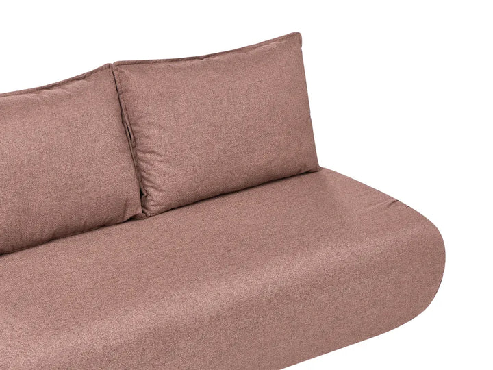 Sofa Bed 2 Seater Faux Linen Light Brown Aurelia