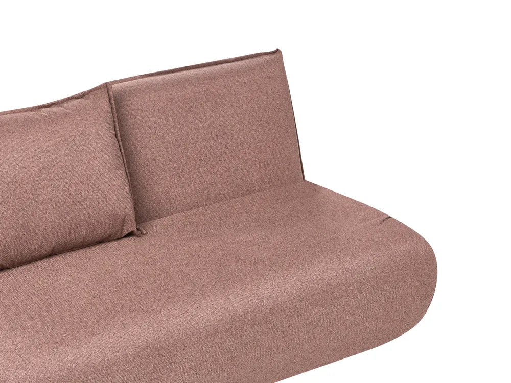 Sofa Bed 2 Seater Faux Linen Light Brown Aurelia