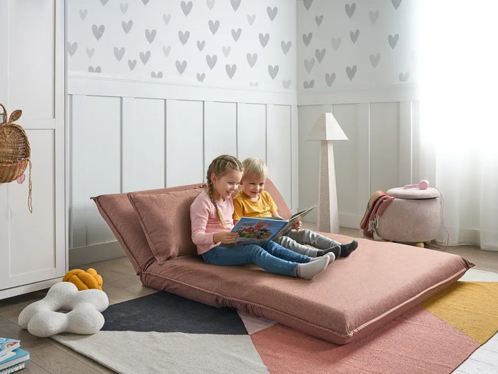 Sofa Bed 2 Seater Faux Linen Light Brown Aurelia