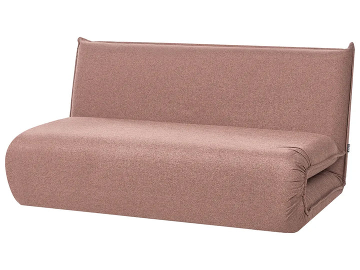 Sofa Bed 2 Seater Faux Linen Light Brown Aurelia