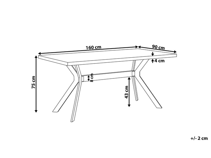 Parma Dining Table 160 x 90 cm Concrete Effect