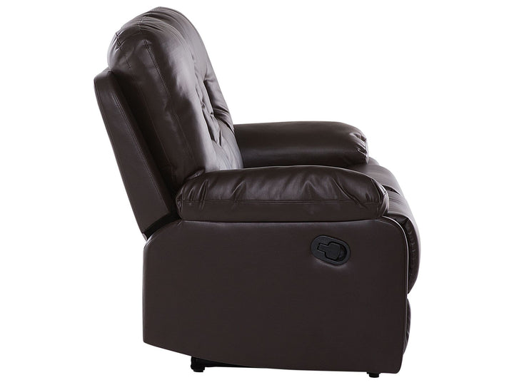 Bergen 2 Seater Faux Leather Manual Recliner Sofa Brown