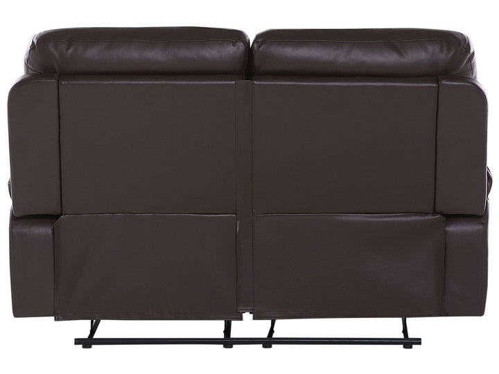 Bergen 2 Seater Faux Leather Manual Recliner Sofa Brown