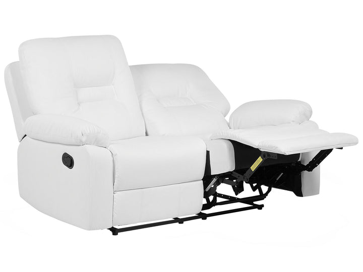 Bergen 2 Seater Faux Leather Manual Recliner Sofa White