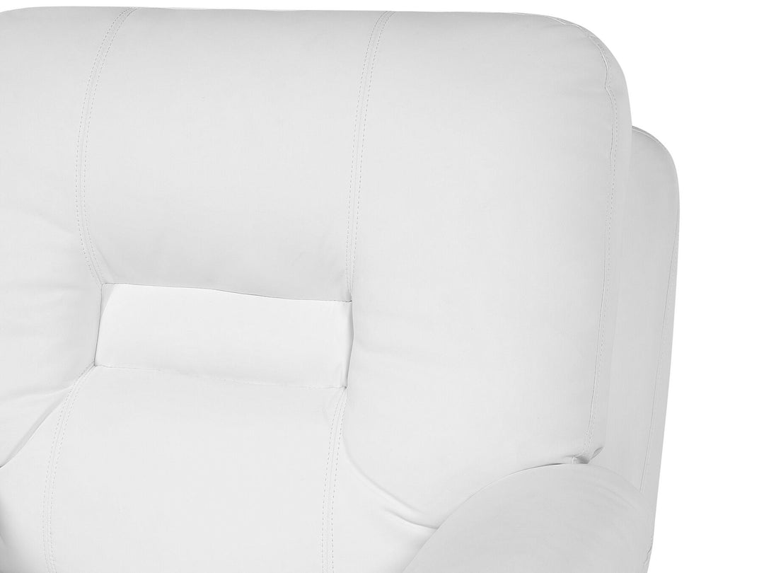 Bergen 2 Seater Faux Leather Manual Recliner Sofa White