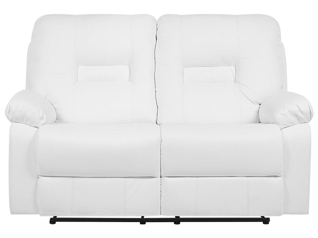 Bergen 2 Seater Faux Leather Manual Recliner Sofa White