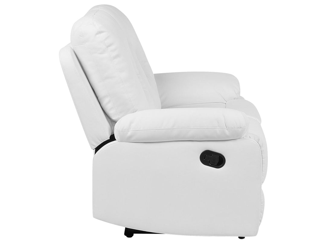 Bergen 2 Seater Faux Leather Manual Recliner Sofa White