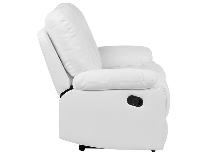 Bergen 2 Seater Faux Leather Manual Recliner Sofa White