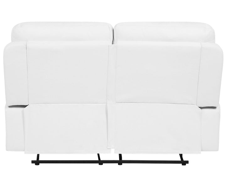 Bergen 2 Seater Faux Leather Manual Recliner Sofa White