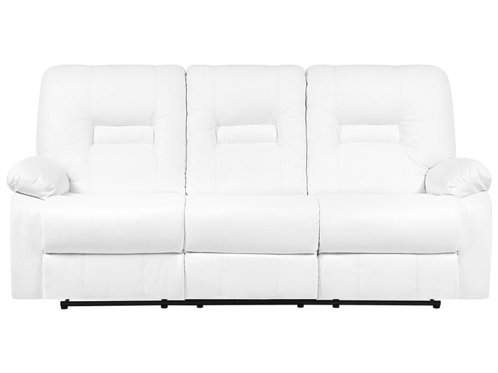 Bergen 3 Seater Faux Leather Manual Recliner Sofa White