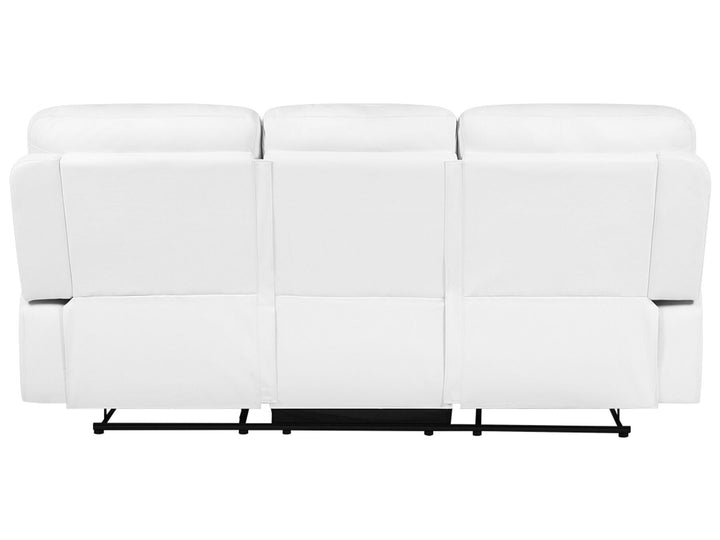 Bergen 3 Seater Faux Leather Manual Recliner Sofa White