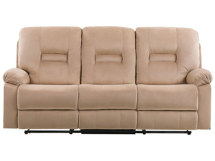 Bergen 3 Seater Velvet LED Electric Recliner Sofa with USB Port Beige