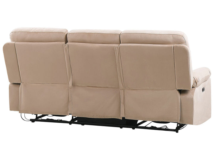 Bergen 3 Seater Velvet LED Electric Recliner Sofa with USB Port Beige