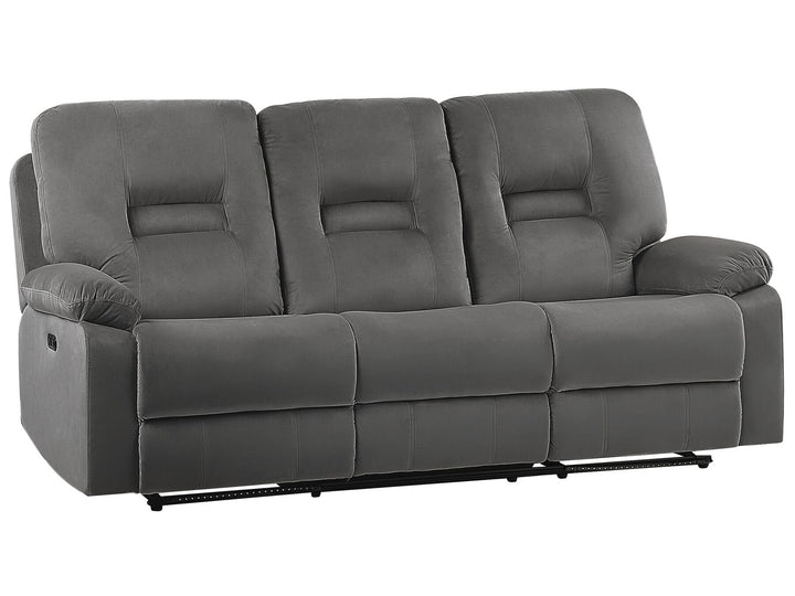 Bergen 3 Seater Velvet LED Electric Recliner Sofa with USB Port Grey