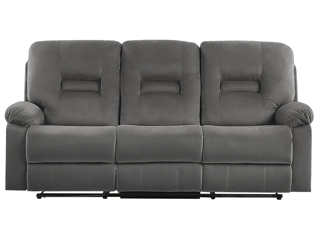 Bergen 3 Seater Velvet LED Electric Recliner Sofa with USB Port Grey