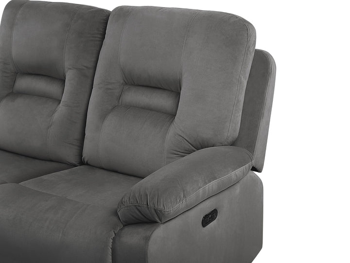 Bergen 3 Seater Velvet LED Electric Recliner Sofa with USB Port Grey