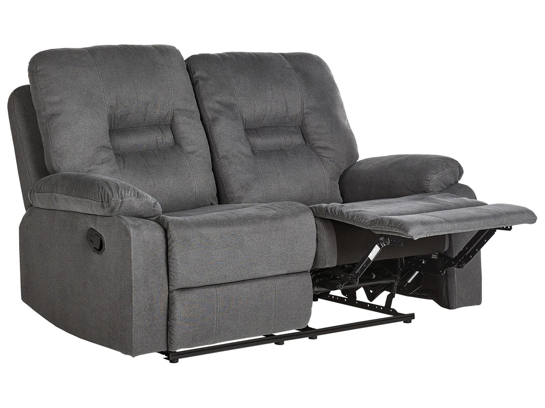 Bergen II 2 Seater Fabric Manual Recliner Sofa Grey