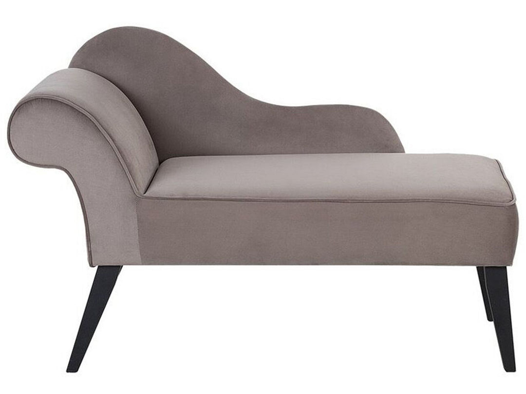 Biarritz Left Hand Velvet Chaise Lounge Taupe