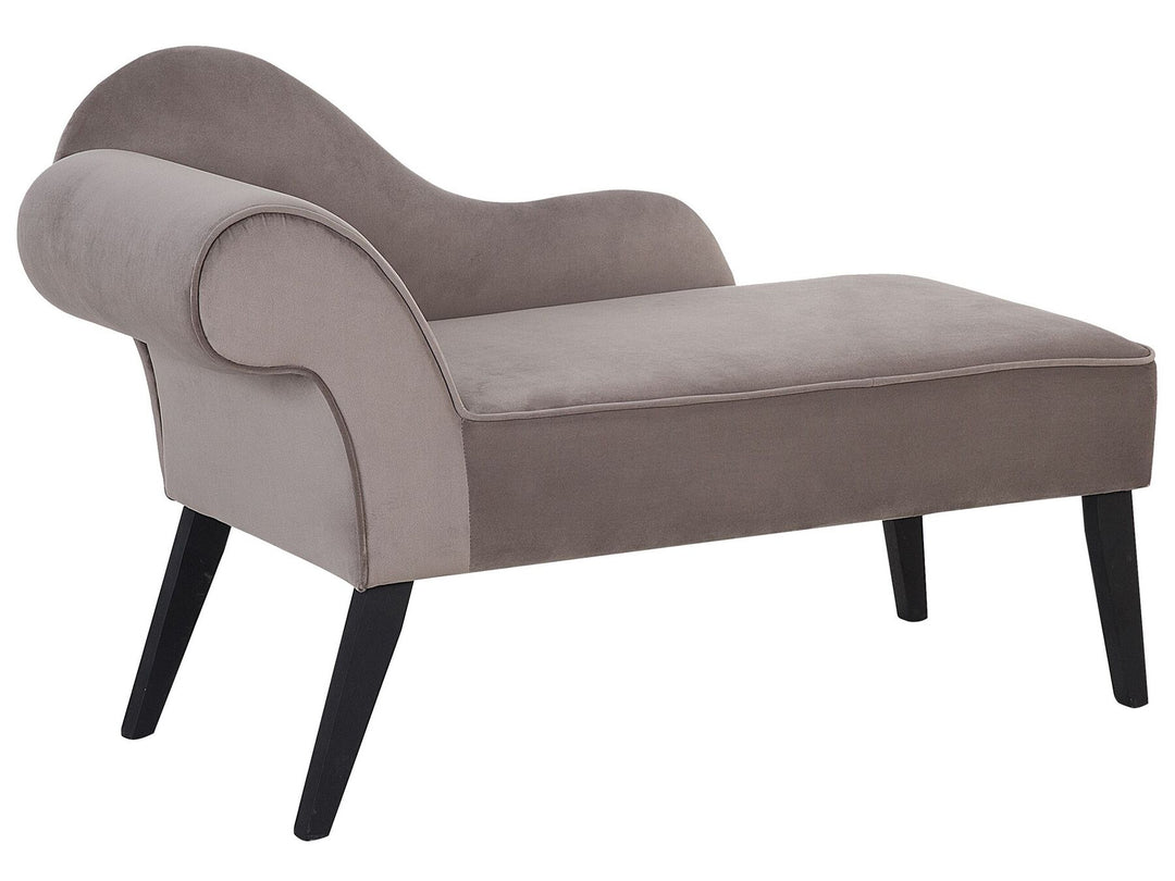 Biarritz Left Hand Velvet Chaise Lounge Taupe