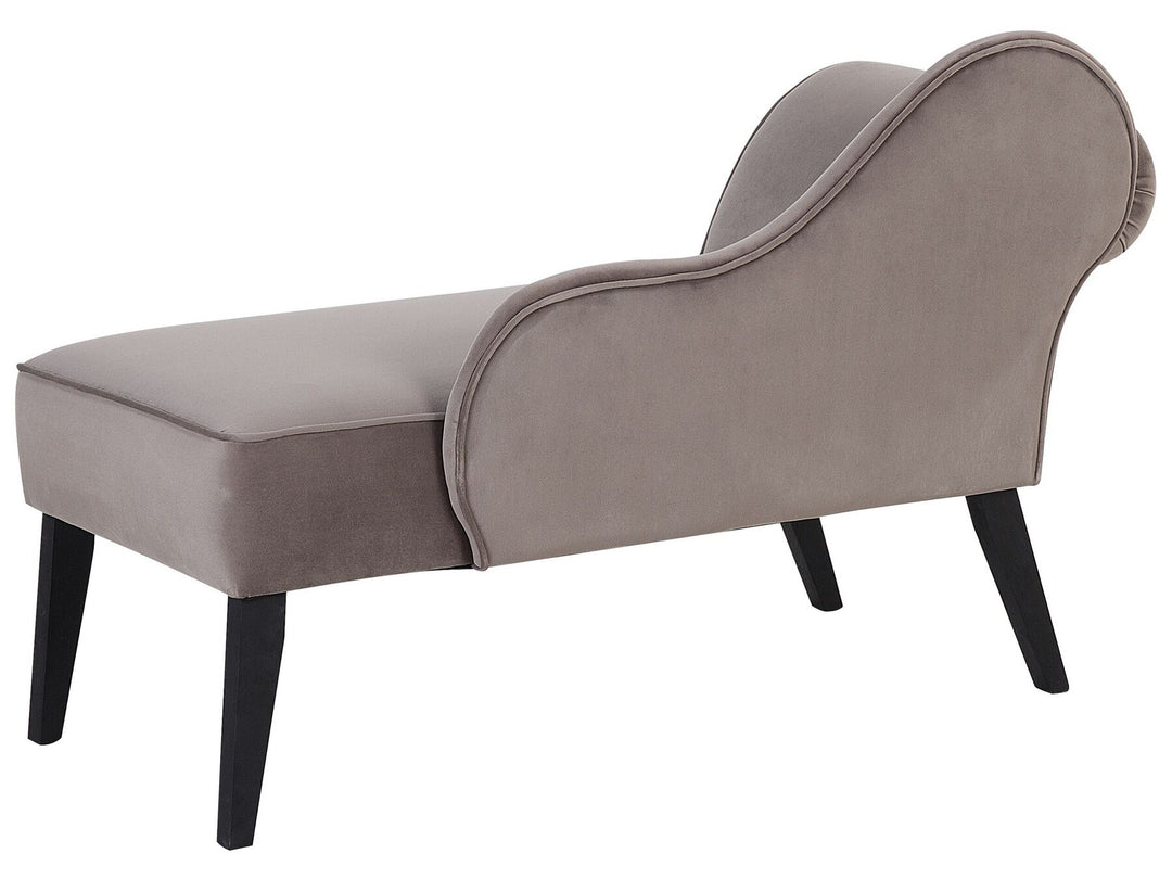 Biarritz Left Hand Velvet Chaise Lounge Taupe