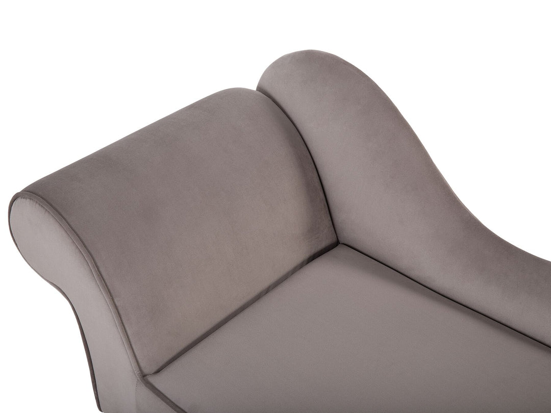 Biarritz Left Hand Velvet Chaise Lounge Taupe