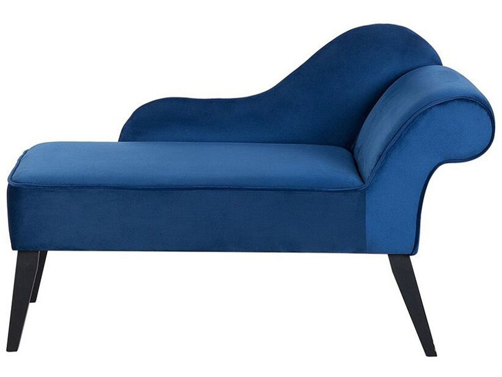 Biarritz Right Hand Velvet Chaise Lounge Cobalt Blue