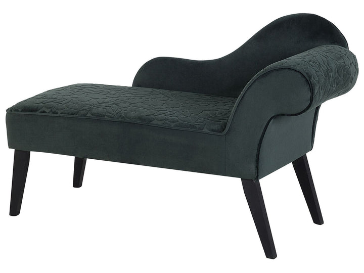 Biarritz Right Hand Velvet Chaise Lounge Green