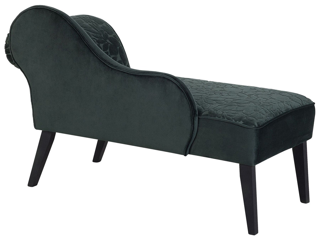 Biarritz Right Hand Velvet Chaise Lounge Green