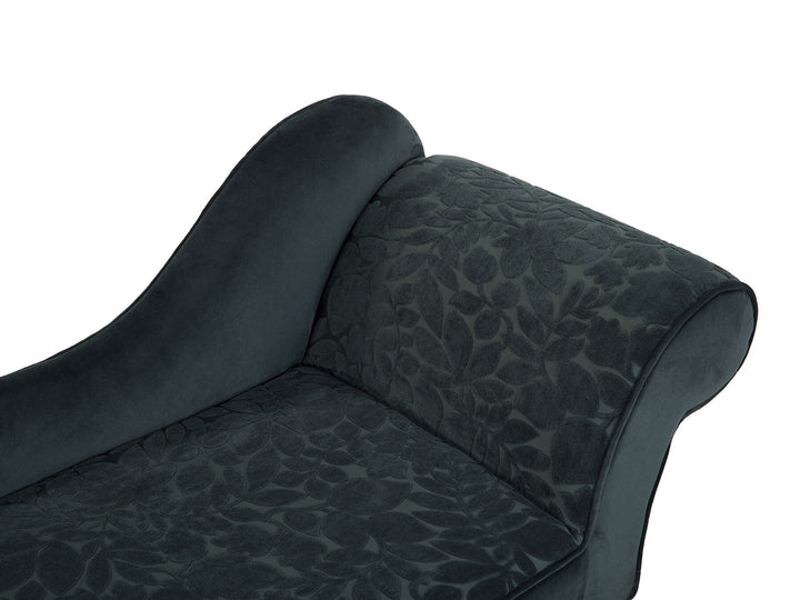 Biarritz Right Hand Velvet Chaise Lounge Green