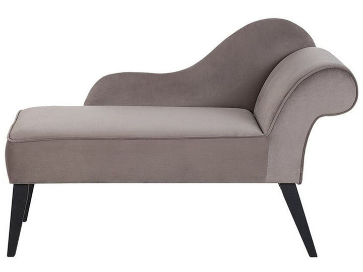 Biarritz Right Hand Velvet Chaise Lounge Taupe