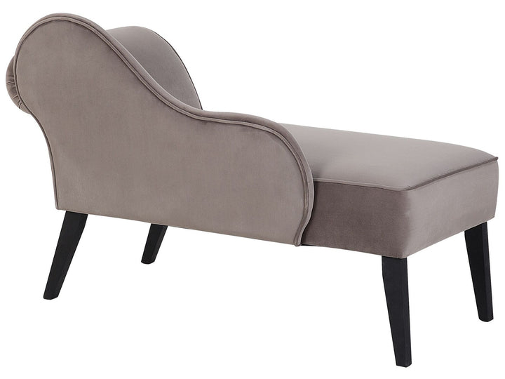 Biarritz Right Hand Velvet Chaise Lounge Taupe