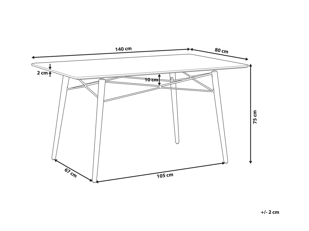 Ameila Dining Table 140 x 80 cm Black