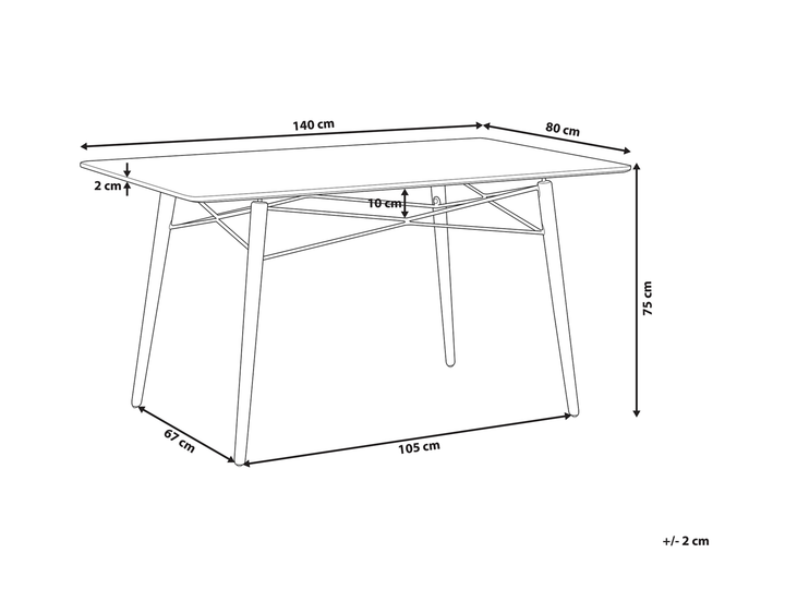 Ameila Dining Table 140 x 80 cm Black