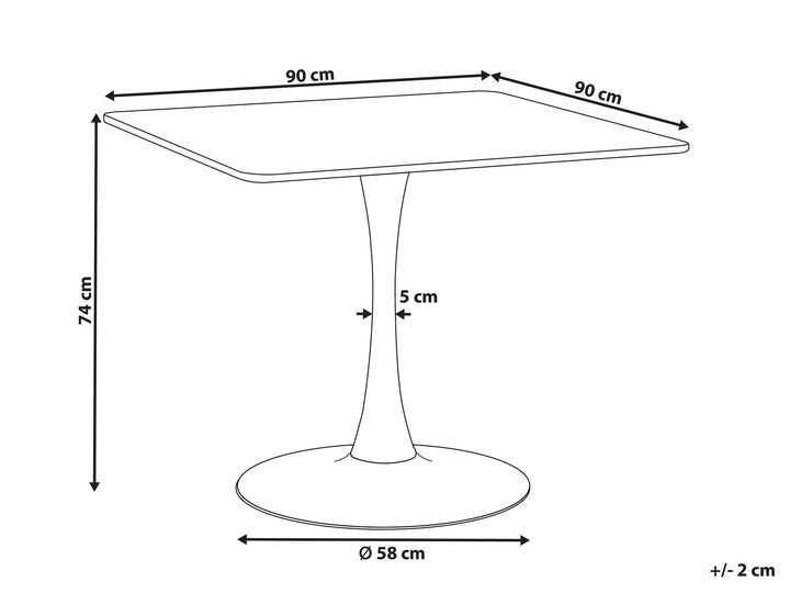 Flovilla Dining Table 90 x 90 cm Light Wood with Black