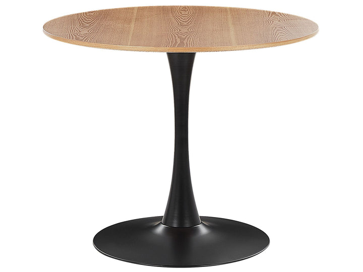 Boca Round Dining Table ⌀ 90 cm Light Wood with Black