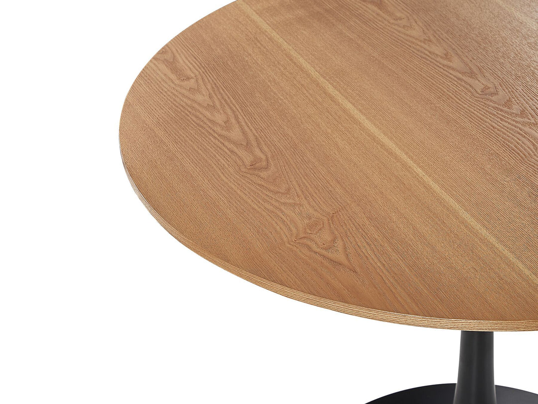 Flovilla Round Dining Table ⌀ 90 cm Light Wood with Black