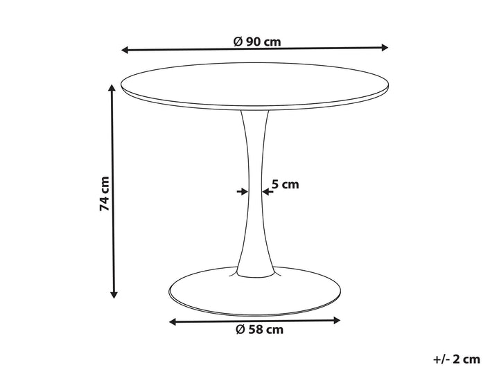 Flovilla Round Dining Table ⌀ 90 cm Light Wood with Black